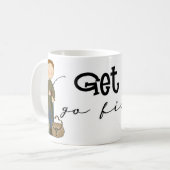 リール魚釣りユーモア コーヒーマグカップ (正面左)