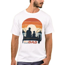 リール クール ダッド フィッシング 父と息子 夕焼け Tシャツ