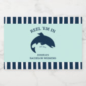 リール'Em魚釣りバチュラーパーティ航海の賛成 リキュールボトルラベル (シングルラベル)