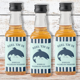リール'Em魚釣りバチュラーパーティ航海の賛成 リキュールボトルラベル