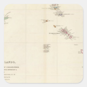 リーワード諸島の地図 スクエアシール