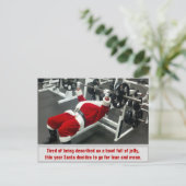 リーン&ミーン·サンタ-ジョーク·クおもしろいリ間抜けスマス シーズンポストカード (スタンド正面)