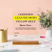 リーンSSイエローベルト賞（カスタマイズ可能） アクリルサイン (ウェディング)