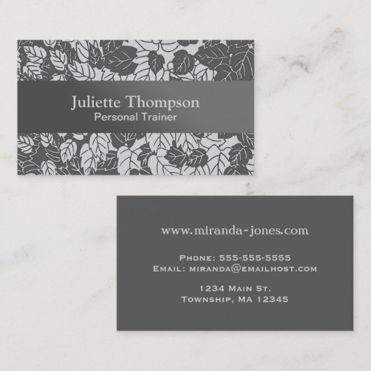 リー日本のフプリント、明暗灰色/グレー 名刺 (正面/裏面)