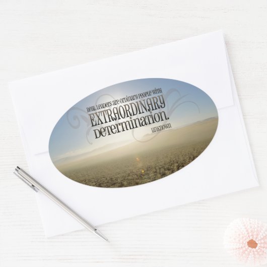 「リ実在ーダース」の感動的引用文 楕円形シール (封筒)