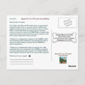 リ救ーシュ外の犬歩く、フェインスタイン！ ポストカード (裏面)