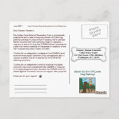 リ救ーシュ外の犬歩く、Feinstein議員 ポストカード (裏面)