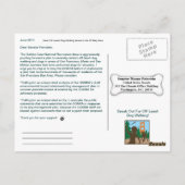 リ救ーシュ外の犬歩く、Feinstein議員 ポストカード (裏面)