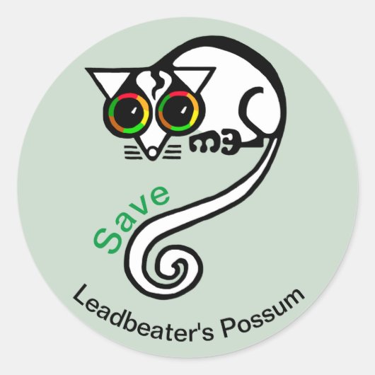 リ救ードビーターのPOSSUM – 有袋類 – 野生生物 –  ラウンドシール (正面)