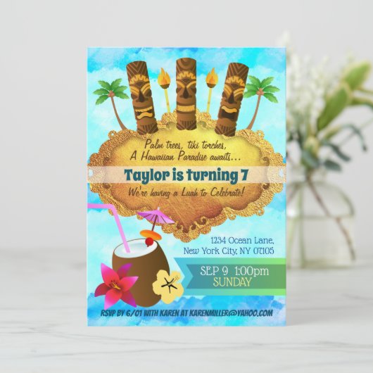 ルアの誕生日招待状 招待状 (スタンド正面)