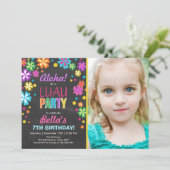 ルアウパーティー招待状　トロピカル バースデー アロハ 招待状 (スタンド正面)