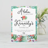 ルアウパーティー招待状 | フラミンゴ & パーム 招待状 (スタンド正面)