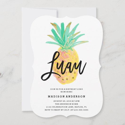 ルアウパーティー招待状 招待状 (正面)