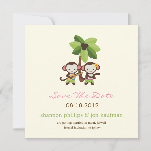 ルアウモンキーズ セーブ・ザ・デート アナウンスメント (正面)