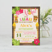 ルアウ引退パーティー招待状 - オレンジ色のテキスト 招待状 (スタンド正面)