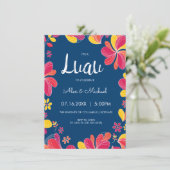 ルアウ招待状 - ハワイアントロピカルパーティー招待状 招待状 (スタンド正面)