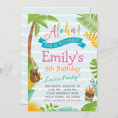 ルアウ招待状, プールパーティーのお誘い 招待状 (正面/裏面)