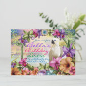 ルアウ招待状, 誕生日ルアウテーマ招待状 招待状 (スタンド正面)