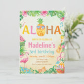 ルアウ誕生日招待状 ハワイアン トロピカルパーティー 招待状 (スタンド正面)