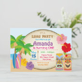 ルアウ誕生日招待状 招待状 (スタンド正面)