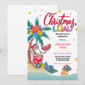 ルアウ トロピカル クリスマス パーティー 招待状カード 招待状 (正面/裏面)