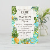 ルアウ ハワイアン ビーチ ラスティック ウェディング 招待状 (スタンド正面)