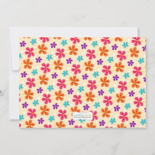 ルアウ(ハワイ式宴会)のウェディングシャワーの招待状のカップル 招待状 (裏面)