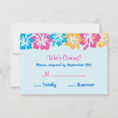 ルアウ(ハワイ式宴会)のハイビスカスのSweet sixteen (16) RSVPカード (正面)