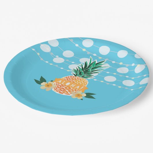 ルアウ（ハワイ式宴会）のパーティーのプレート ペーパープレート (アングル)