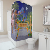 ルアウ(ハワイ式宴会)のパーティー シャワーカーテン (インサイチュ)