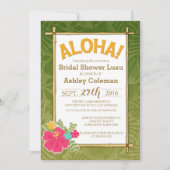 ルアウ（ハワイ式宴会）のブライダルシャワーの招待状 招待状 (正面)