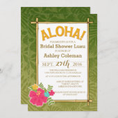 ルアウ(ハワイ式宴会)のブライダルシャワーの招待状 招待状 (正面/裏面)