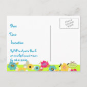 ルアウ(ハワイ式宴会)の卒業への招待トロピカルカラー インビテーションポストカード (裏面)