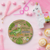 ルアウ(ハワイ式宴会)の夏のパーティーの熱帯カエルのハワイのビーチのおもしろい ペーパープレート (パーティー)