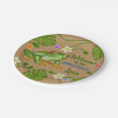 ルアウ(ハワイ式宴会)の夏のパーティーの熱帯カエルのハワイのビーチのおもしろい ペーパープレート (アングル)