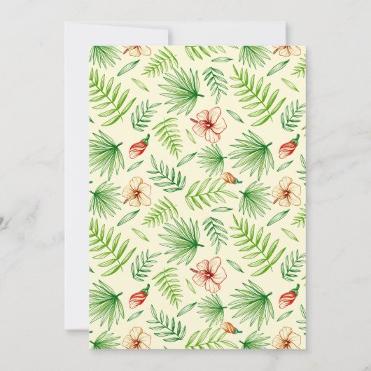 ルアウ(ハワイ式宴会)の子供の誕生日パーティーの招待 招待状 (裏面)