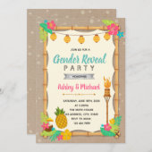 ルアウ(ハワイ式宴会)の性明示パーティの招待状 招待状 (正面/裏面)