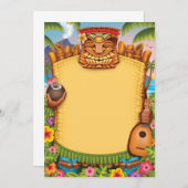 ルアウ(ハワイ式宴会)の招待状、ハワイのパーティの招待状 招待状 (正面/裏面)