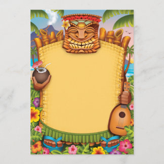 ルアウ（ハワイ式宴会）の招待状、ハワイのパーティの招待状 招待状