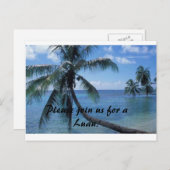 ルアウ(ハワイ式宴会)の招待 インビテーションポストカード (正面/裏面)