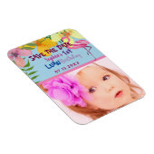 ルアウ（ハワイ式宴会）の最初の誕生日の写真の日付を保存 マグネット (右側)