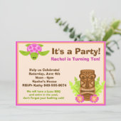 ルアウ（ハワイ式宴会）の誕生日のパーティの招待状 招待状 (スタンド正面)