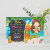 ルアウ(ハワイ式宴会)の誕生日の招待状のアロハ招待 招待状 (スタンド正面)