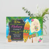 ルアウ（ハワイ式宴会）の誕生日の招待状のアロハ招待 招待状 (スタンド正面)