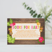 ルアウ（ハワイ式宴会）の赤ちゃんシャワーブックインサート エンクロージャーカード (スタンド正面)