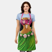 ルアウ（ハワイ式宴会）またはキッチンの笑いエプロン エプロン (着用した状態)
