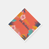 ルアウ(ハワイ式宴会)アロハ夏の熱帯誕生日 スタンダードカクテルナプキン (角)