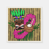 ルアウ(ハワイ式宴会)カスタムバースデーパーティーテーマ スタンダードカクテルナプキン (正面)