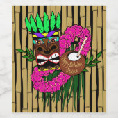 ルアウ（ハワイ式宴会）カスタムバースデーパーティーテーマ ワインラベル (シングルラベル)