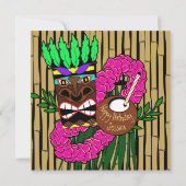 ルアウ(ハワイ式宴会)カスタム誕生日パーティー 招待状 (正面)